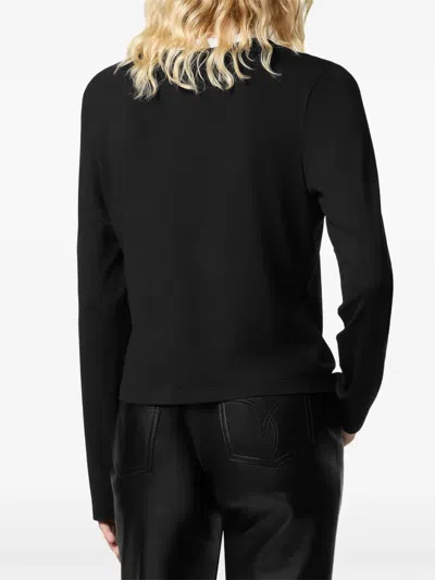 Versace Logo-detail Long-sleeve T-shirt In Black
