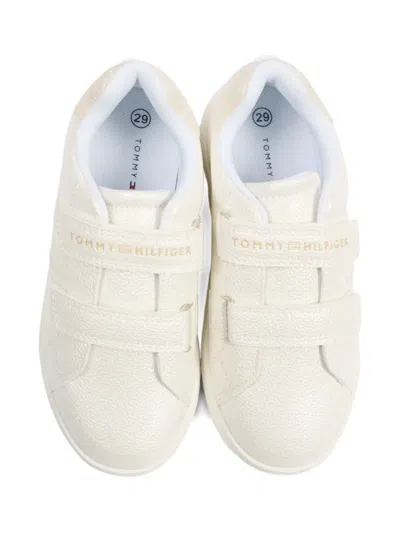 Tommy Hilfiger Junior Touch-strap Sneakers In White