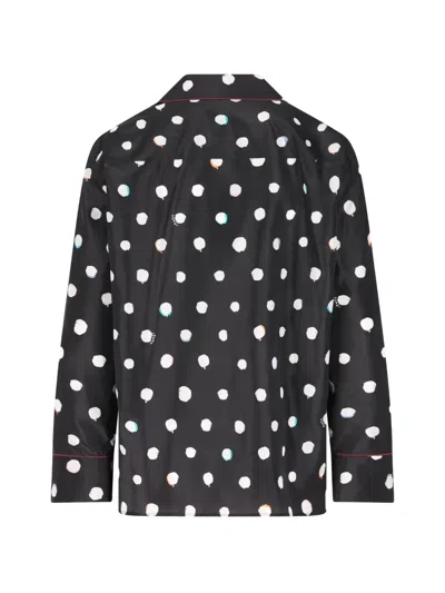 Fendi Polka-dot Piped Shirt In Black
