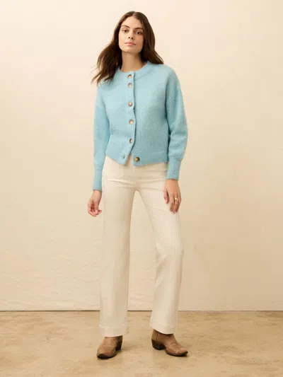 Faherty Alpine Cozy Cardigan In Blue