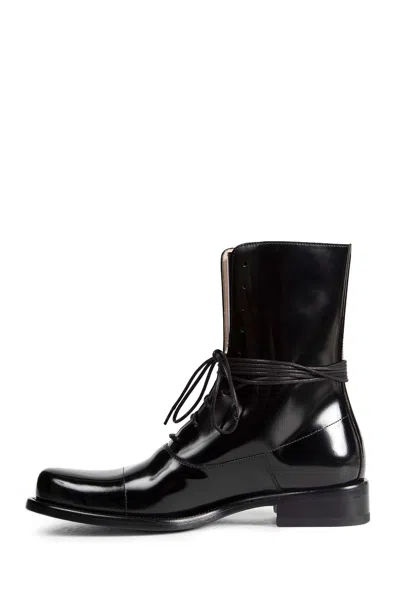 The Row Kai Lace Up Boots In Black