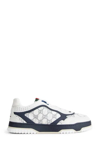 Gucci Re Web Sneakers Hammer Leather Pattern In Blue