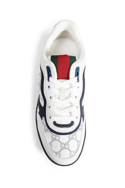 Gucci Re Web Sneakers Hammer Leather Pattern In Blue