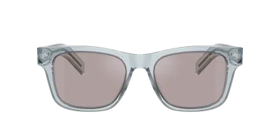 Prada Logo-engraved Square-frame Sunglasses In Blue