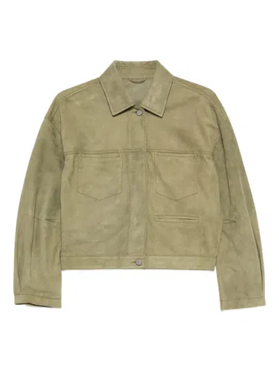 Desa 1972 Leather Jeans Inspired Jacket In Green