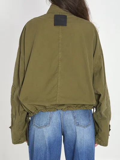 Attico Canvas Bomber Jacket In Green