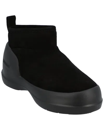 Moon Boot Mezzaluna Suede Ankle Boots Pull Tab In Black