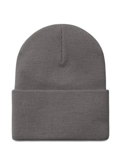 Carhartt Logo-patch Beanie Hat In Gray