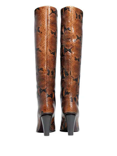 Roberto Festa Riva Pointed-toe Python-print Boots In Animal Print