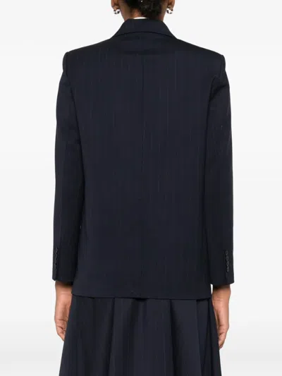 细条纹单排扣西装夹克