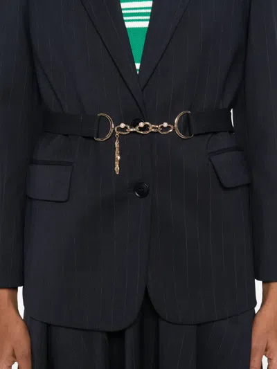 细条纹单排扣西装夹克