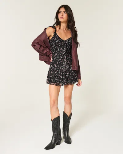 Hollister Lace Ruffle Mini Dress In Multi