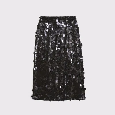 Abercrombie & Fitch Sequin Maxi Skirt In Black