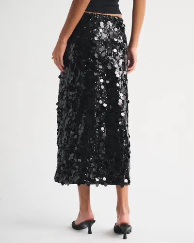 Abercrombie & Fitch Sequin Maxi Skirt In Black
