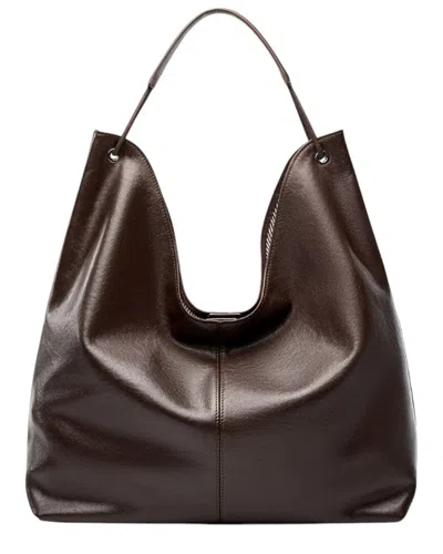 Adele Berto Leather Tote In Brown