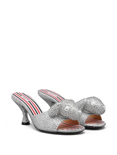 Thom Browne Crystal-hector Sandals In Silver