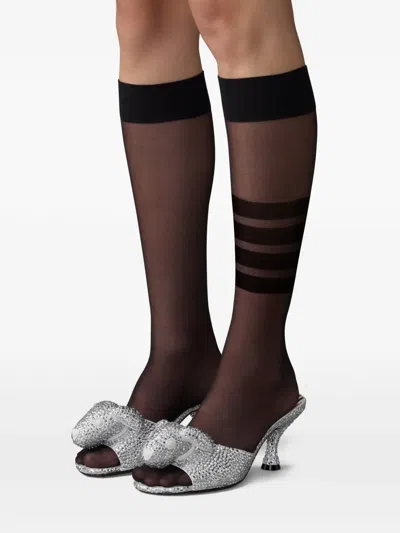 Thom Browne Crystal-hector Sandals In Silver