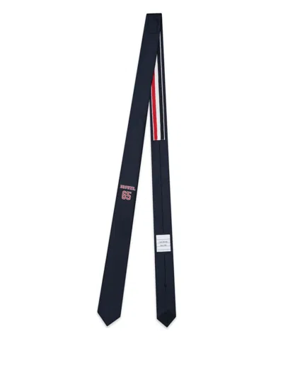 Thom Browne Logo-jacquard Silk Tie In Brown