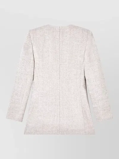 Giorgio Armani Textured Jacket Long Sleeves Notched Lapel In Neutral