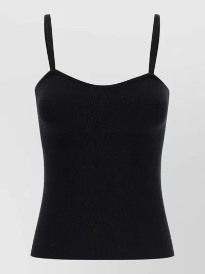Max Mara Mxmepica Top Fitted Silhouette Spaghetti Straps In Black
