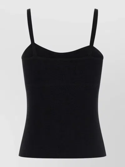 Max Mara Mxmepica Top Fitted Silhouette Spaghetti Straps In Black