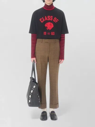 Valentino Garavani Cotton T-shirt With Panther Print In Black