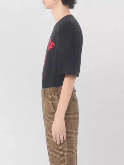 Valentino Garavani Cotton T-shirt With Panther Print In Black