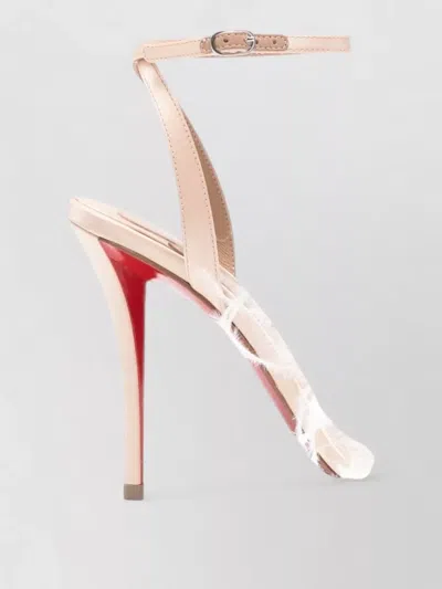 Christian Louboutin Miss Z Feather Ankle Strap Sandals In White
