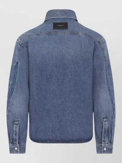 Givenchy Shirt Button Down Collar Chest Pockets In Blue