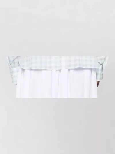 Ermanno Scervino Checked Collared Long Sleeve Lightweight Top In Blue