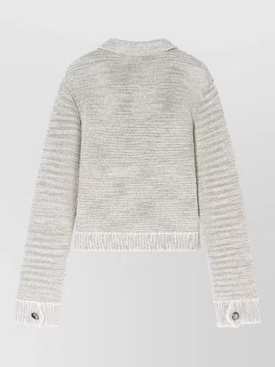 Giorgio Armani Jacket Chest Pockets Long Sleeves Ribbed Finishes In Gray