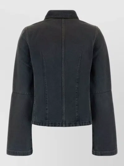 Our Legacy Denim Jacket Collared Front Pockets Long Sleeves In Black