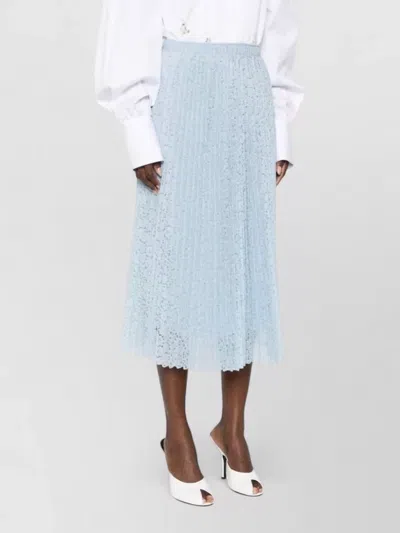 Ermanno Scervino Long Skirt Pleated Midi Lace Elastic In Blue