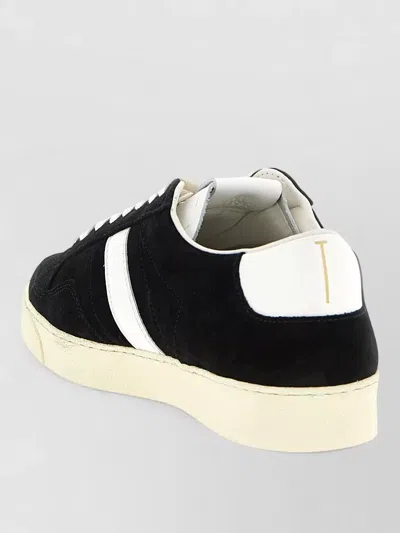 Tom Ford Blake Sneakers Suede Upper Contrast Stripe Rubber Sole In Black