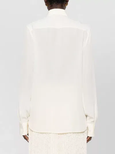 Ermanno Scervino Silk Shirt Embroidered Long Sleeves Sheer Design In White