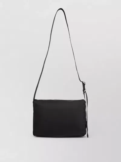 Jil Sander Rectangular Flap Shoulder Bag Adjustable Strap In Black