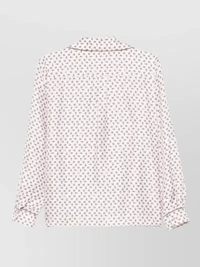 Max Mara Long Sleeve Top All Over Print Nylon In Pink