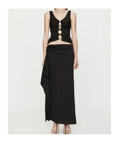 Christopher Esber Crystal Pendant Open Twist Tank In Black