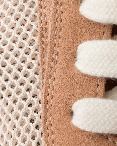 Prada Mesh-panelled Lace-up Sneakers In Neutral