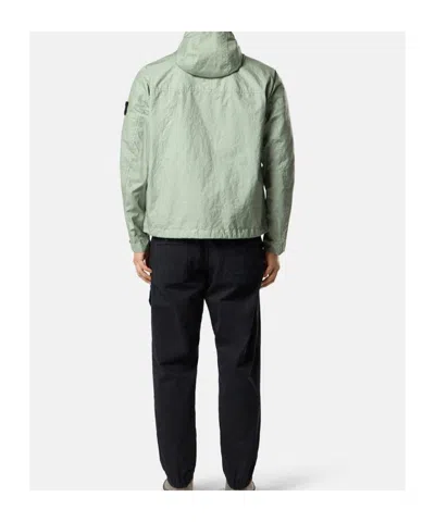 Stone Island Mens Sage Membrana 3l Tc Hooded Shell Jacket Xl In Green