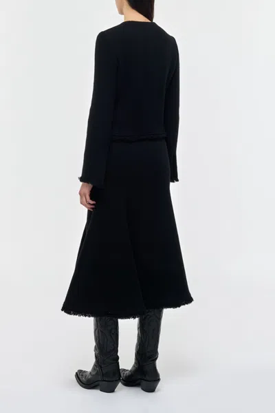 Gabriela Hearst Normand Frayed Wool And Cashmere-blend Jacket In Black