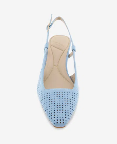 Kenneth Cole Marbella Perforated Suede Slingback Heel In Blue