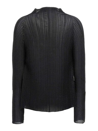 Issey Miyake Pleated Long-sleeved Cardigan In Black