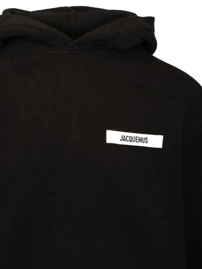 Jacquemus Cotton Fabric Hoodie With Long Sleeves In Black