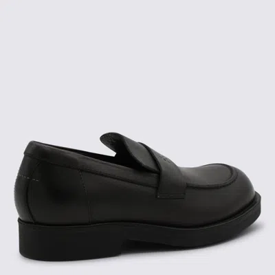 Mm6 Maison Margiela Black Calf Leather Bos Taurus Slip-on Loafers