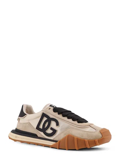 Dolce & Gabbana Dg Athletic Black Low Top Sneakers With Logo Patch On The Tongue And Maxi Logo On The Side In Suede 