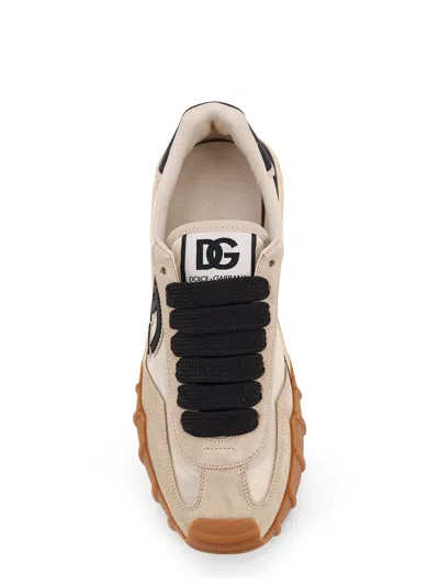 Dolce & Gabbana Dg Athletic Black Low Top Sneakers With Logo Patch On The Tongue And Maxi Logo On The Side In Suede 