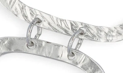Karine Sultan Hammered Oval Link Toggle Bracelet In Silver