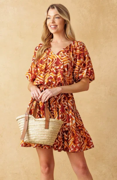 Flying Tomato Printed Tiered Dress In Multi