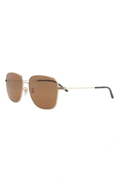 Gucci 61mm Square Sunglasses In Brown